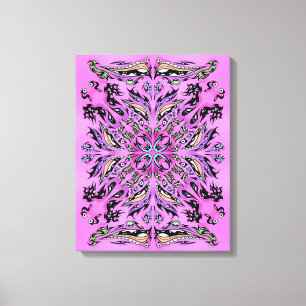 Gothic Mandala Stretched Canvas Print