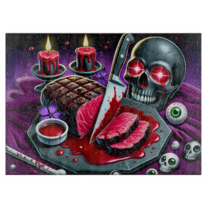 Gothic Meat Art for the Fearless Feast Cutting Board
