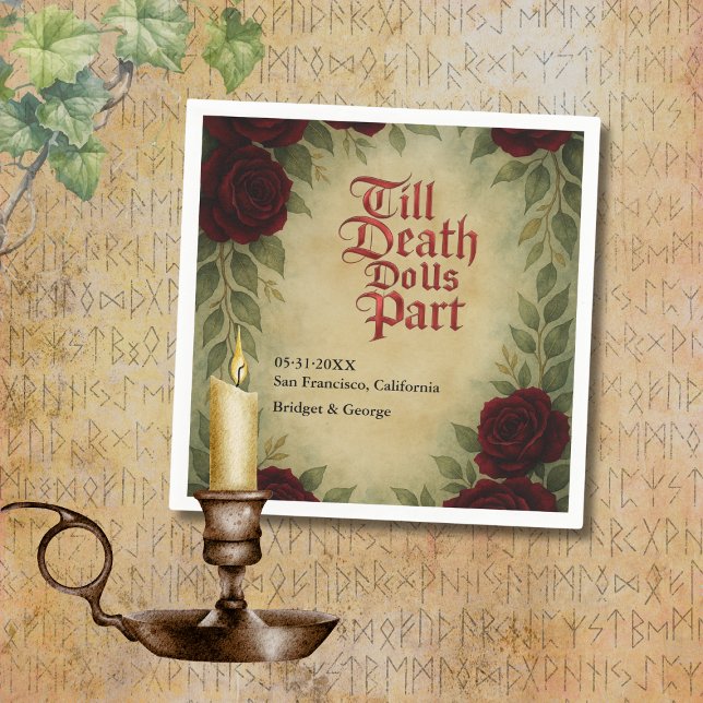 Gothic medieval antique vintage rose wedding napkin (Creator Uploaded)