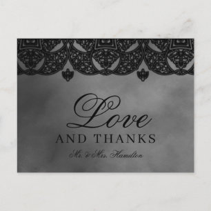 Gothic Medieval Ornate Lace Wedding Thank You Postcard
