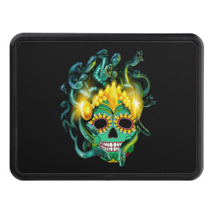 Gothic Medusa Sugar Skull Trailer Hitch Cover