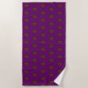Gothic Melting Love Heart Beach Towel