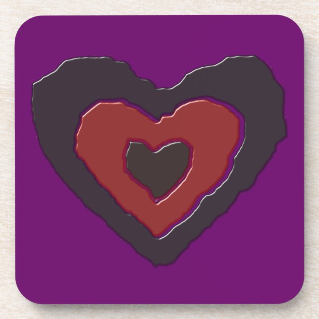 Gothic Melting Love Heart Coaster (Front)