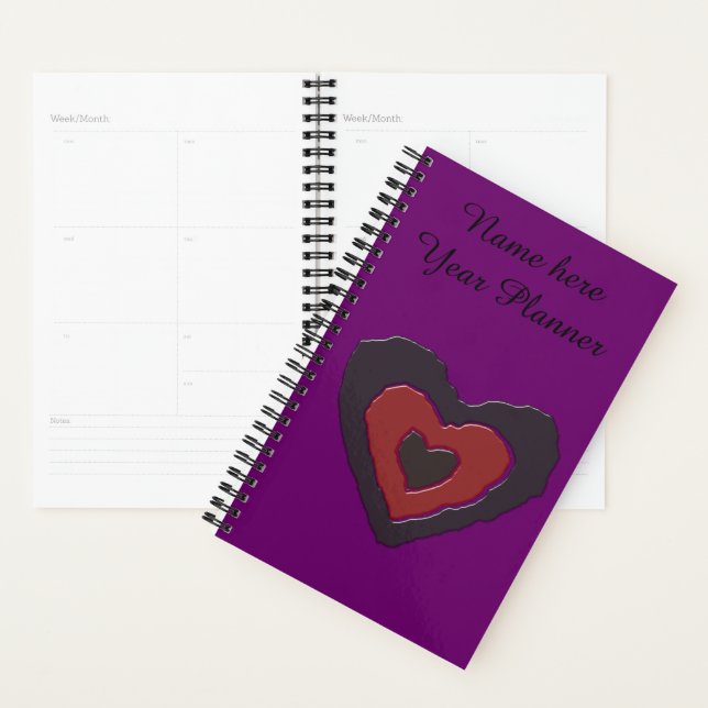 Gothic Melting Love Heart Custom Planner (Display)