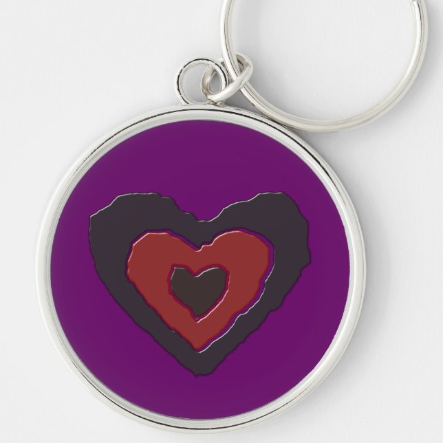 Gothic Melting Love Heart Keychain (Front)