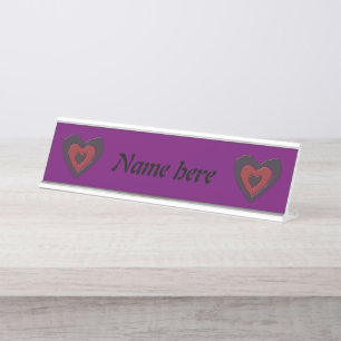 Gothic Melting Love Heart Personalized Desk Name Plate
