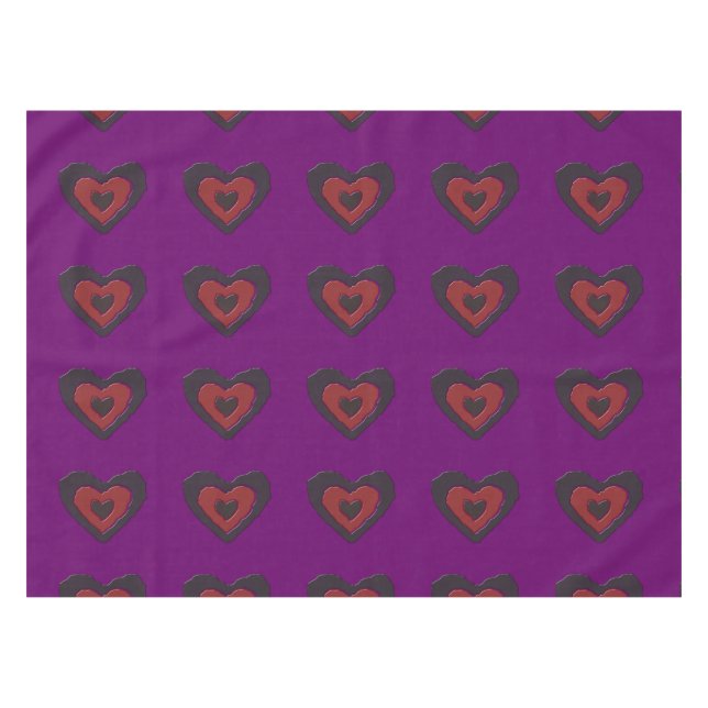 Gothic Melting Love Heart Tablecloth (Front (Horizontal))