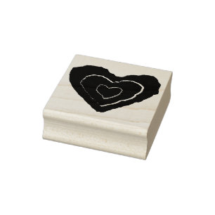 Gothic Melting Love Heart Wood Art Stamp