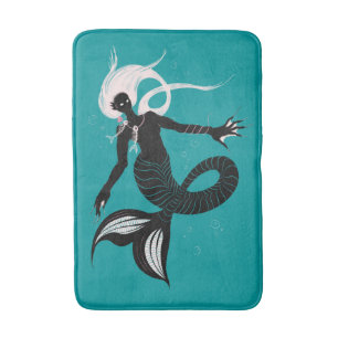 Gothic Mermaid Dark Fantasy Sea Creature Bath Mat