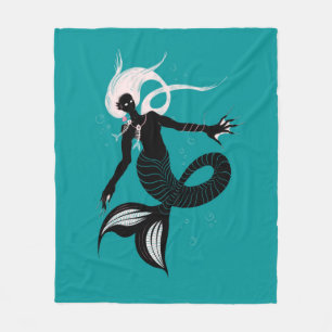 Gothic Mermaid Dark Fantasy Sea Creature Fleece Blanket