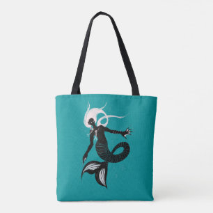Gothic Mermaid Dark Fantasy Sea Creature Tote Bag