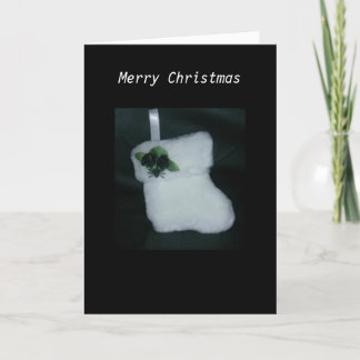 Gothic Mini Stocking Christmas Card White