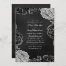 Gothic Monochrome Elegant Watercolor Rose