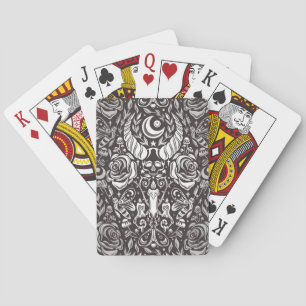 Gothic monochrome pattern playing cards