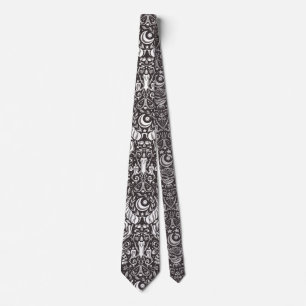 Gothic monochrome pattern tie