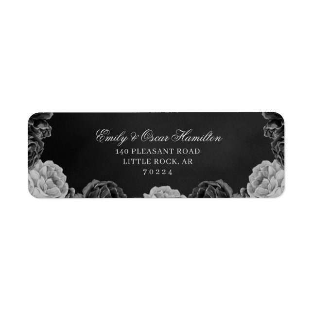 Gothic Monochrome Watercolor Grey Floral (Front)