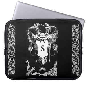 Gothic monster antique architectural decoration  laptop sleeve