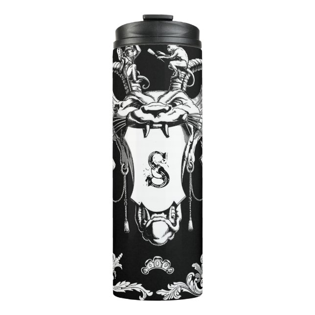Gothic monster antique architectural decoration  thermal tumbler (Front)