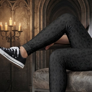 Gothic Moody Onyx Baroque Raven Leggings