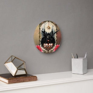 Gothic Moon –Eternal Love Beneath the Midnight Sky Round Clock