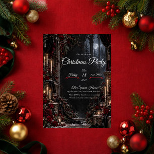 Gothic Moonlit Christmas Party Invitation