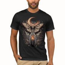 Gothic Moth Moon Halloween T-Shirt