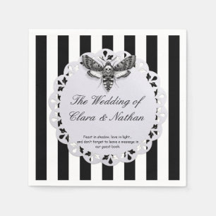 Gothic Moth Skull Wedding – Dark Elegant  Napkin
