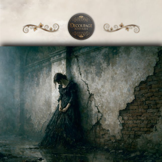 Gothic Mourning Woman Wall Decoupage Tissue Paper (Gothic Mourning Woman Wall Decoupage Tissue Paper)