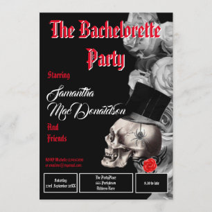 Gothic movie style  bachelorette party invitation