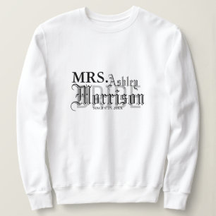Gothic Mrs. Newlywed Bride Wedding  Sweatshirt