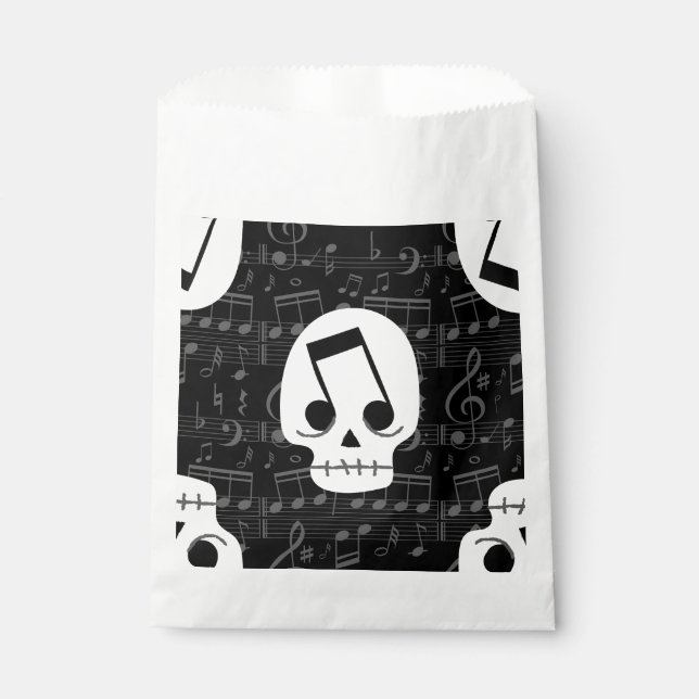 gothic music note eyes skull macabre  favour bag (Front)