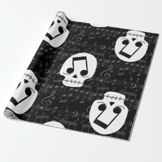 gothic music note eyes skull macabre wrapping paper