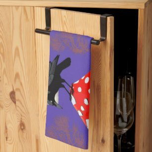 Gothic Mystic Raven Kitchen Towel