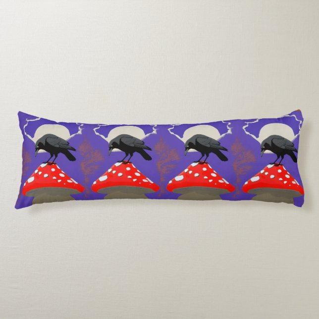 Gothic Mystical Raven Body Pillow (Front)