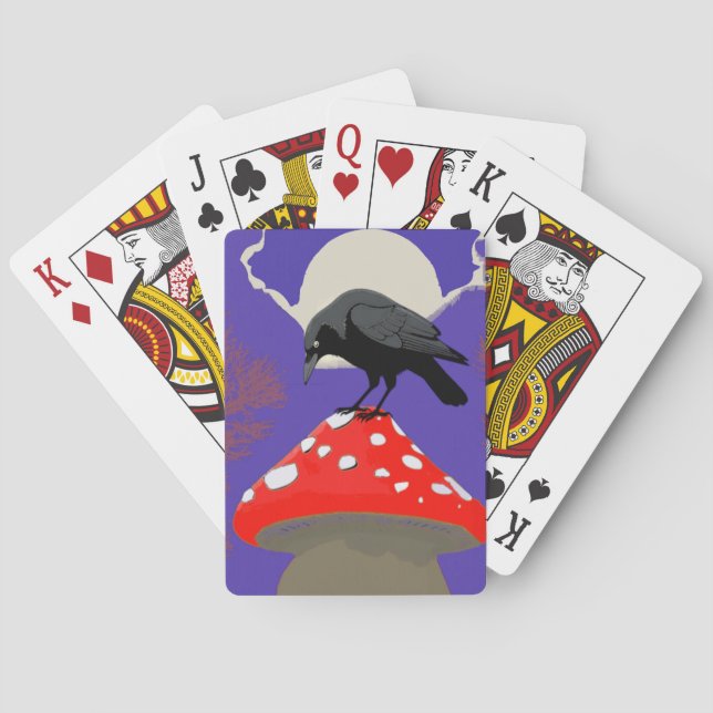 Gothic Mystical Raven Playing Cards (Back)