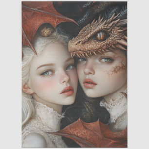 Gothic Mythological Nymph Fantasy Dragon Tissue Paper