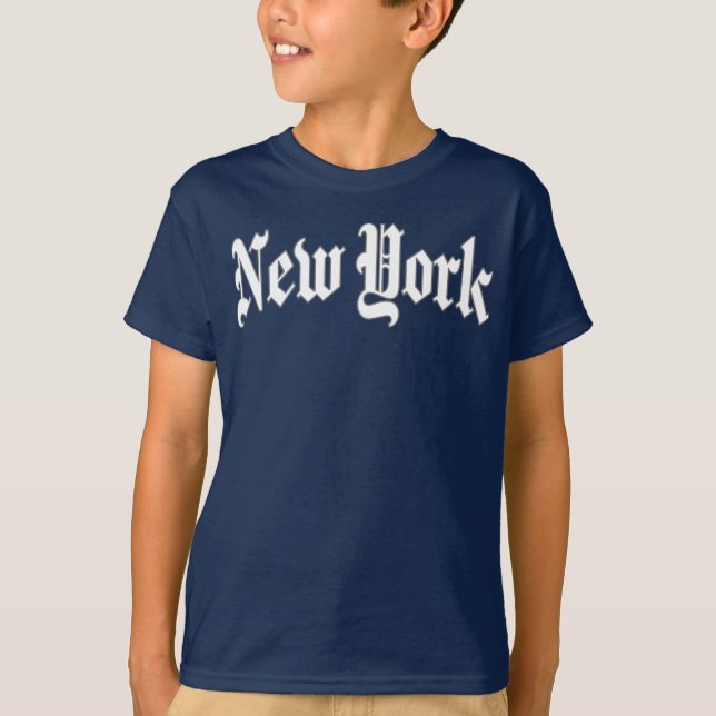 Gothic New York Typography Design T-Shirt (Front)