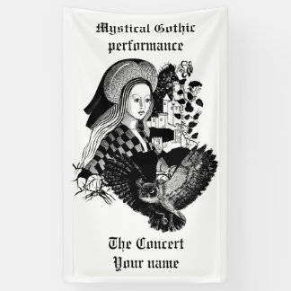 Gothic Night Owl and woman Banner
