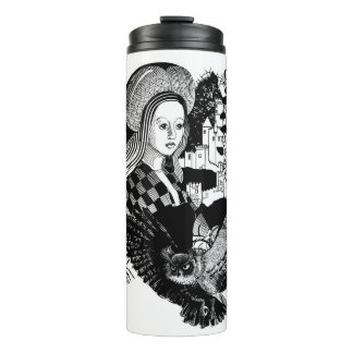 Gothic Night Owl and woman Thermal Tumbler