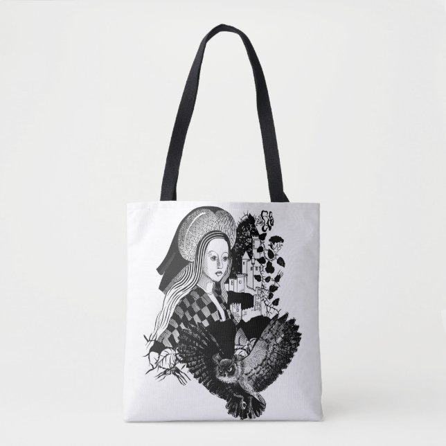 Gothic Night Owl and woman Tote Bag (Front)