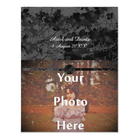 Gothic Nightfall Floral Wedding Handfasting Photo Card
