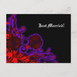 Gothic Nightshade Modern Floral Wedding Announcement Postcard