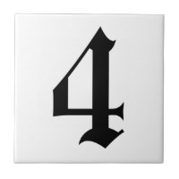 Gothic number tiles