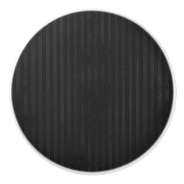 Gothic Nursery Distressed Black Stripe Ceramic Knob (Front)