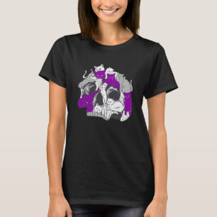 Gothic Occult Ace Cat Asexual Flag LGBQA Asexualit T-Shirt