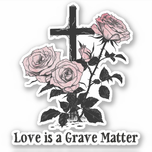  Gothic Occult Cemetery Roses and cross (Front)