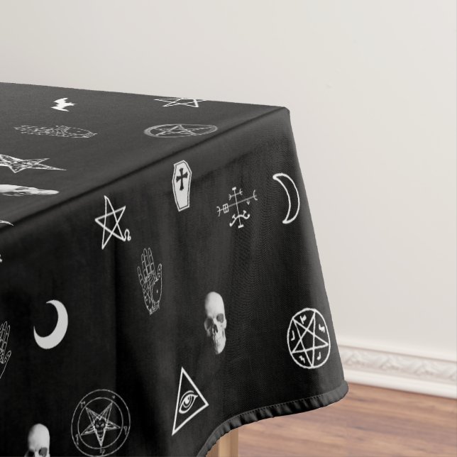 Gothic Occult Symbols Pattern Tablecloth (In Situ)