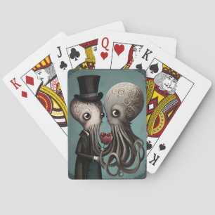Gothic Octopus Couple Playing Cards