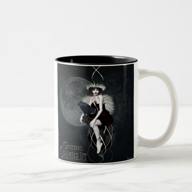 gothic ornament Two-Tone coffee mug (Right)