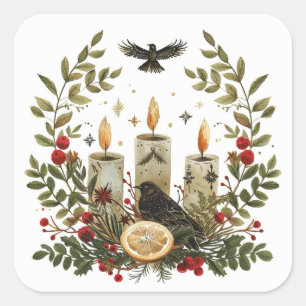 Gothic, Pagan, Nordic, Yule or Christmas Square Sticker